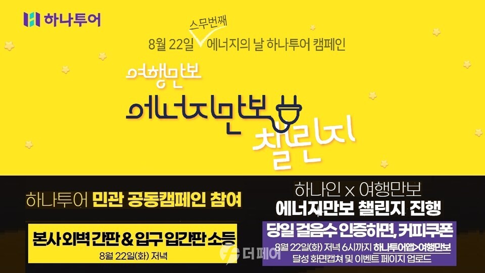 하나투어가 지난 22일 진행한 '에너지만보 챌린지' 행사 이미지 / 사진제공=하나투어