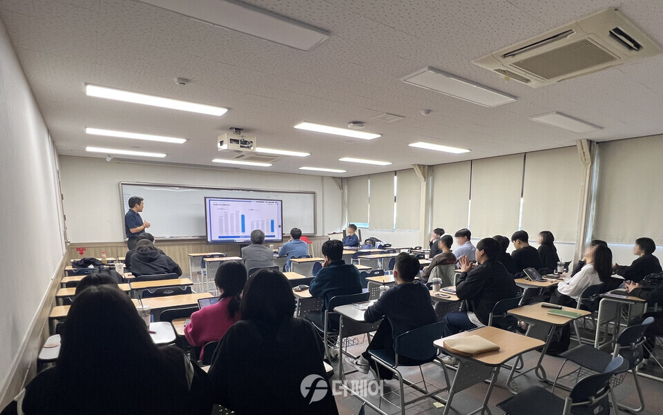 계룡건설이 각 대학을 순회하며 진행했던 채용설명회 모습 / 사진제공=계룡건설