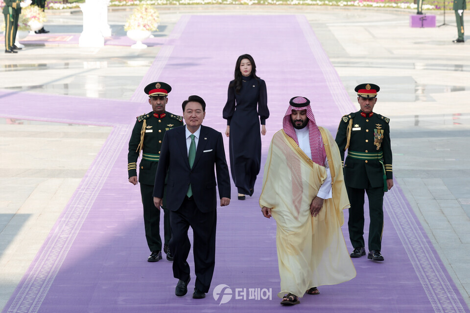 윤석열 대통령 사우디아라비아 국빈방문 공식환영식 장면 / 사진제공=대통령실
