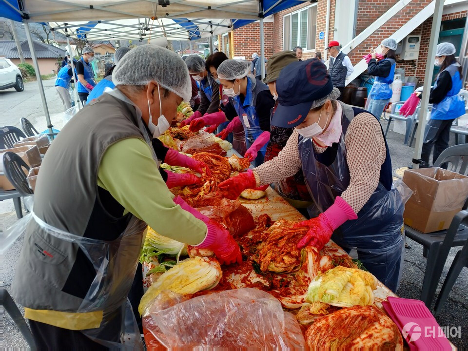 금감원 신니 선당마을에서 김장나눔 행사 / 사진제공=충주시
