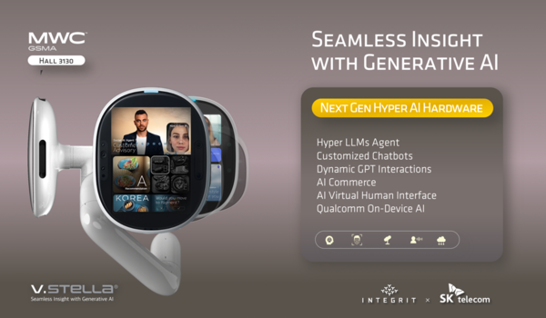 SK텔레콤과 함께 AI 안내형 디바이스, MWC2024/사진제공=인티그리트