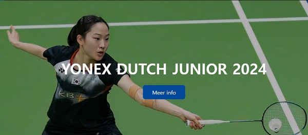 사진 2024 네덜란드주니어오픈배드민턴선수권대회를 알리는 네덜란드 배드민턴협회 웹사이트 캡쳐