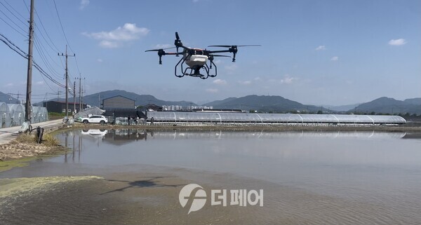 사진제공=충주시 / 벼 드론직파 재배 연시회 개최