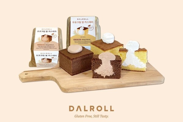 달롤의 CU 편의점 글루텐프리 신제품 ‘크림 쌀 카스테라 2종(우유, 초코)’ /사진제공=달롤