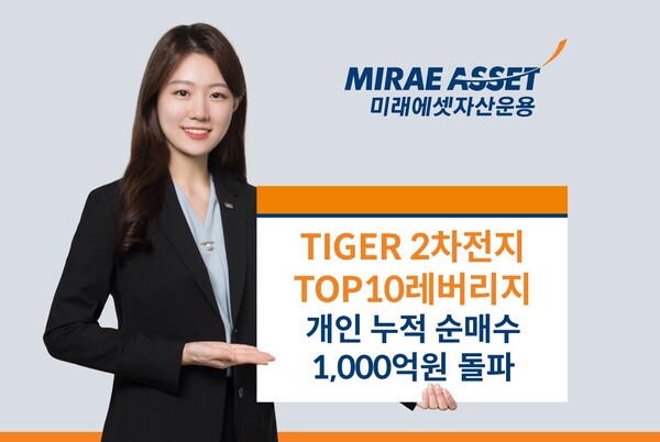 TIGER2차전지TOP10레버리지 개인누적순매수 1천억 돌파 / 사진=미래에셋자산운용