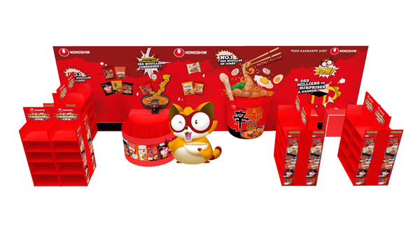 농심이 프랑스 현지 까르푸 매장에서 신라면을 테마로 팝업스토어를 운영한다고 24일 밝혔다. 