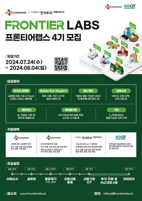  CJ제일제당이 유망 스타트업에 대한 지원 체계를 강화하며 혁신적인 미래 성장 동력 발굴에 나선다.