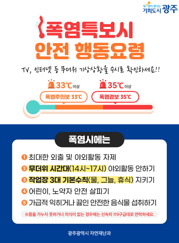 폭염특보안전행동요령 / 사진=광주광역시