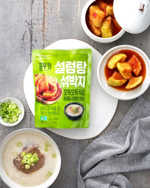  풀무원식품이 오독오독 아삭한 식감으로 설렁탕과 먹을 때 가장 맛있는 페어링 김치 ‘설렁탕 섞박지’를 출시했다고 29일 밝혔다. 사진= 풀무원