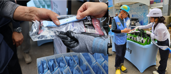 K2 Safety-삼성물산 ‘온열질환 예방 수분섭취’ 캠페인. 사진=K2 Safety 제공