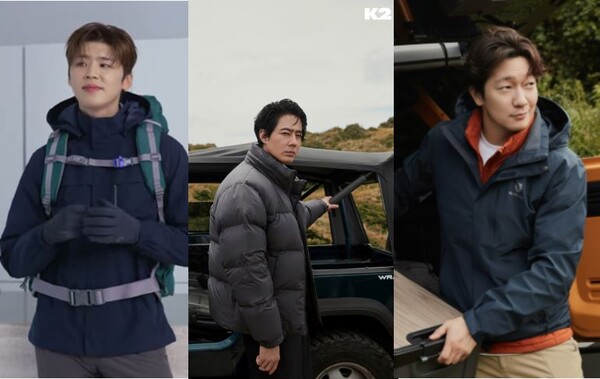 대세남 박지현, 톱스타 조인성, 손석구의 매력이 돋보이는 3색 아웃도어 화보가 공개됐다. 사진= 콜핑 유튜브 영상캡처, K2, 블랙야크 