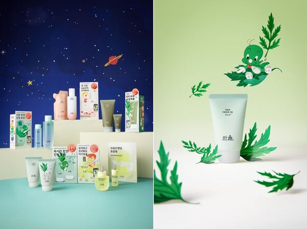 한율이 '아기공룡 둘리'와 협업해 브랜드 대표 라인을 다양한 한정판 세트로 출시한다. 사진= 아모레퍼시픽