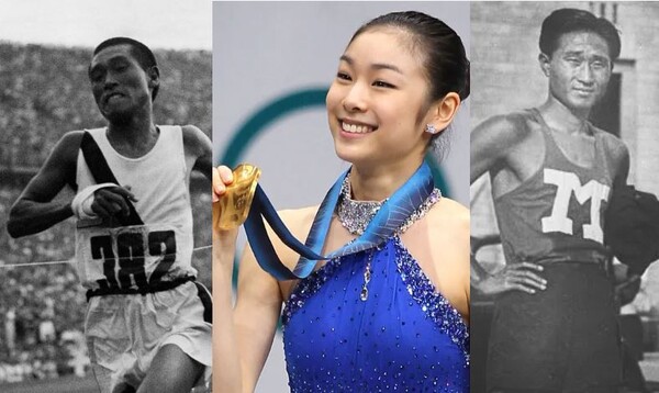  대한체육회(회장 이기흥)는 10월 14일까지 ‘2024년 대한민국 스포츠영웅’ 선정을 위한 국민지지도 조사를 실시한다. 사진=(왼쪽부터) 손기정, 김연아, 남승룡