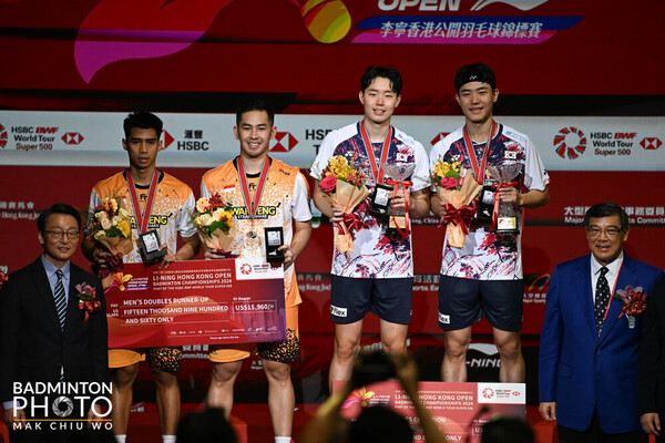 서승재(삼성생명)와 강민혁(삼성생명) 조가 2024 홍콩오픈 배드민턴선수권대회에서 남자복식 금메달을 차지했다.  사진= 대한배드민턴협회