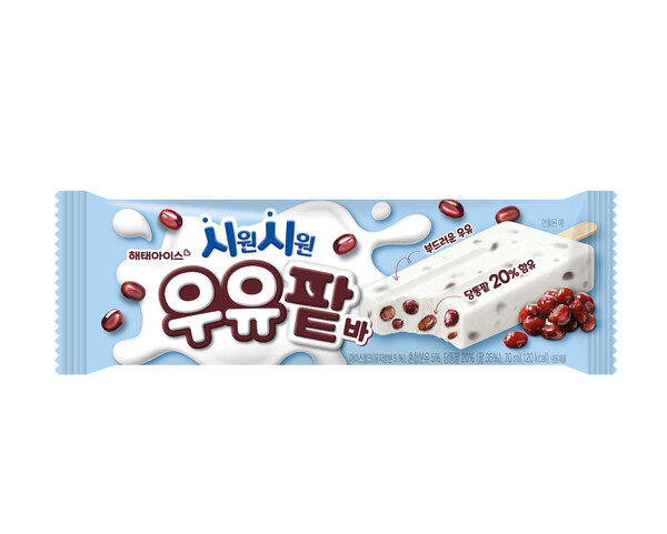 해태아이스가 팥 아이스크림 ‘시원시원 우유팥바’를 출시했다고 밝혔다. 사진=  해태아이스