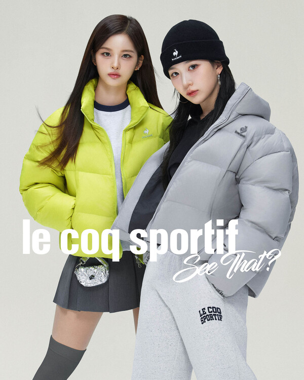 르꼬끄 스포르티브가 아이돌 그룹 ‘NMIXX( 엔믹스)’의 해원, 설윤을 하반기 캠페인 모델로 선정하고 2024 FW캠페인 ‘SEE THAT’을 전개한다. (왼쪽) 설윤, (오른쪽) 해원. 사진= 르꼬끄 스포르티브