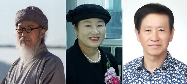 한국화 박용규 작가(왼쪽), 한국화 김은옥 작가(가운데), 사진 원수칠 작가(오른쪽) / 사진 = 신안군