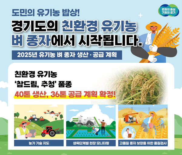 유기농 벼 종자 생산 공급 계획 그래픽 보도자료 / 사진 = 경기도