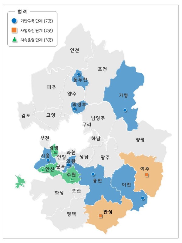 2025년 경기 더드림 재생사업 선정지역(12곳) / 사진 = 경기도