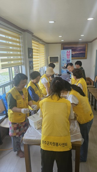 행복나눔봉사단 팥빙수 나눔 / 사진 = 완주군