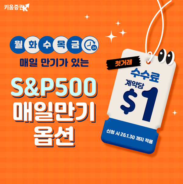 키움증권, S&P500 제로데이옵션 첫거래 수수료 계약당 1달러 / 사진=키움증권