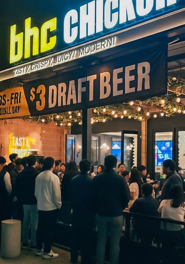 bhc 미국 직영 2호점 ‘채프먼 플라자점’ 전경 / 사진=다이닝브랜즈그룹