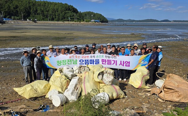 완도군, 청정 전남 으뜬 마을 만들기 4년 연속 우수 시군 선정(고금면 봉암마을 환경 정화 활동) / 사진=완도군