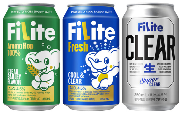 하이트진로 발포주 필라이트, 필라이트 후레쉬, 필라이트 클리어 / 사진=하이트진로